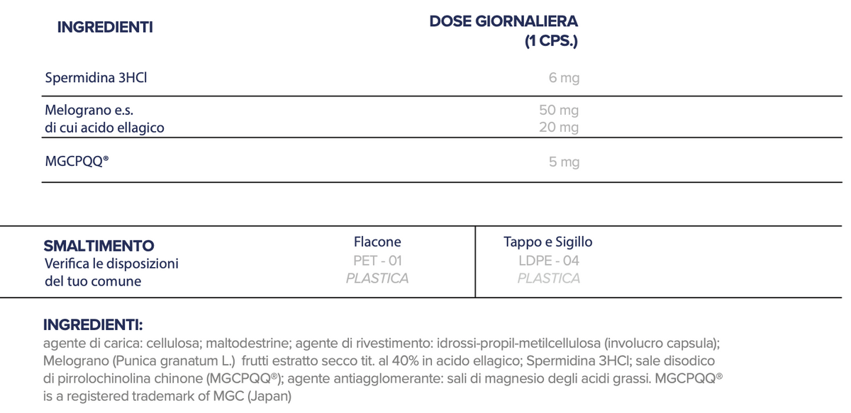 N.12 | SPERMIDINA, MGCPQQ® e MELOGRANO